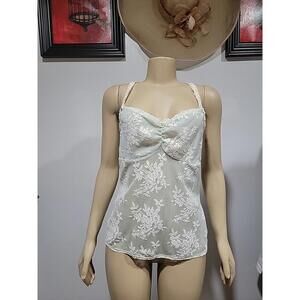 Jonquil by Diane Samandi In Bloom Green Floral Lace Size M Camisole NWT #C3